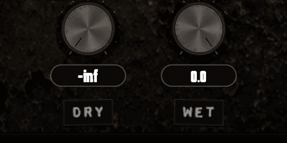 The DRY and WET knobs