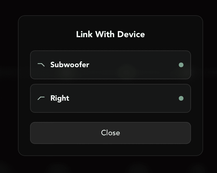 Choosing an output in the sidebar