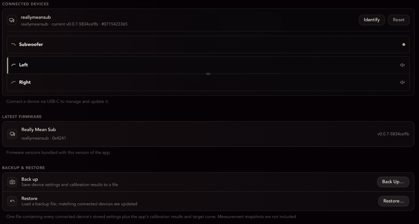 Devices settings