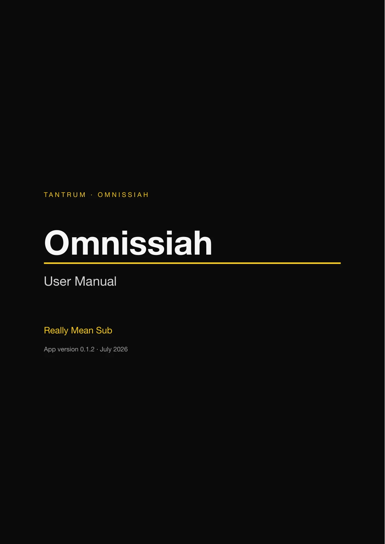 Omnissiah User Guide